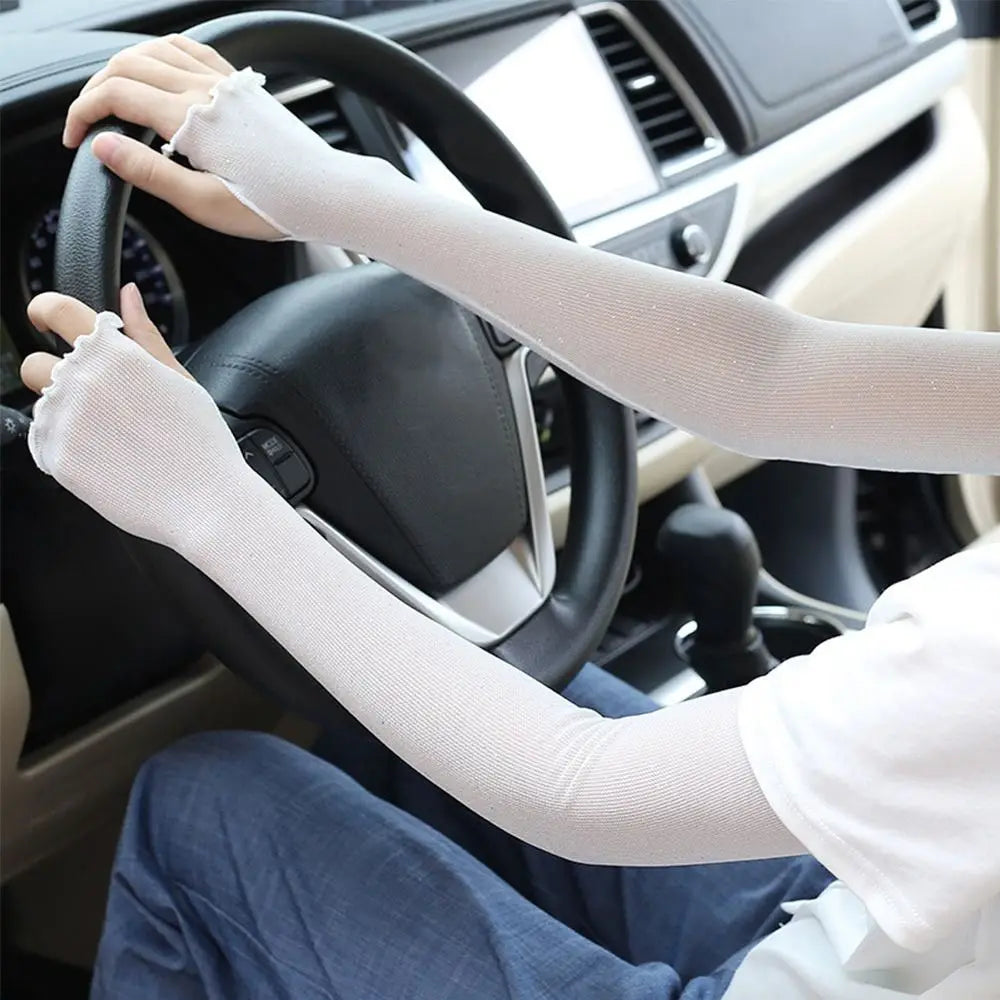 Women Mesh Ice Sleeve Long Half Finger Gloves Summer - Premium  from vistoi shop - Just $14.99! Shop now at vistoi shop