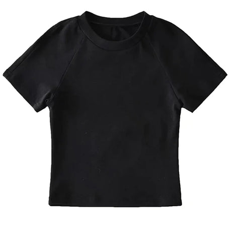 Off Back Raglan Sleeves Slim Fit Short Sleeve Open T-shirt - Premium  from vistoi shop - Just $19.99! Shop now at vistoi shop