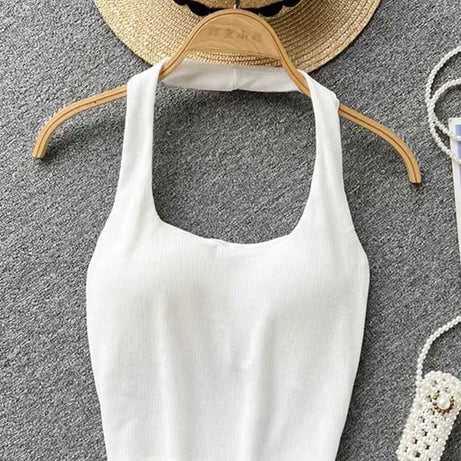Off Shoulder Halter Camisole Summer Sleeveless Skinny 2023 Ladies Fashion - Premium  from vistoi shop - Just $24.99! Shop now at vistoi shop