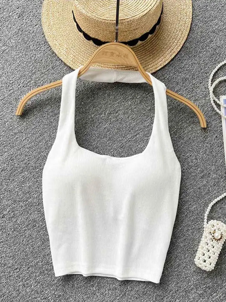 Off Shoulder Halter Camisole Summer Sleeveless Skinny 2023 Ladies Fashion - Premium  from vistoi shop - Just $24.99! Shop now at vistoi shop