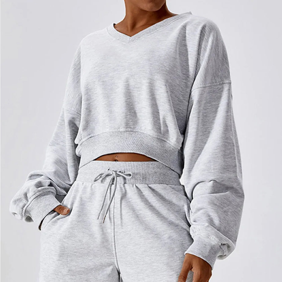Autumn Loose fitting Long Sports Sweater Outdoor Warm V-neck - Premium  from vistoi shop - Just $39.99! Shop now at vistoi shop