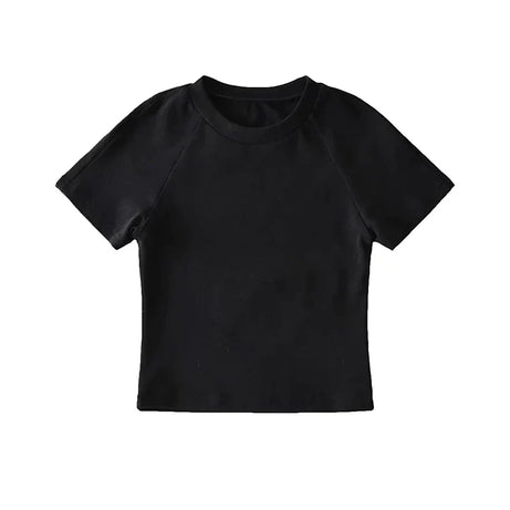 Off Back Raglan Sleeves Slim Fit Short Sleeve Open T-shirt - Premium  from vistoi shop - Just $19.99! Shop now at vistoi shop