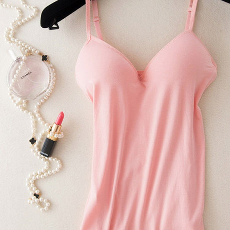 Women Padded Bra Spaghetti Tank Tops Shirt Blouse