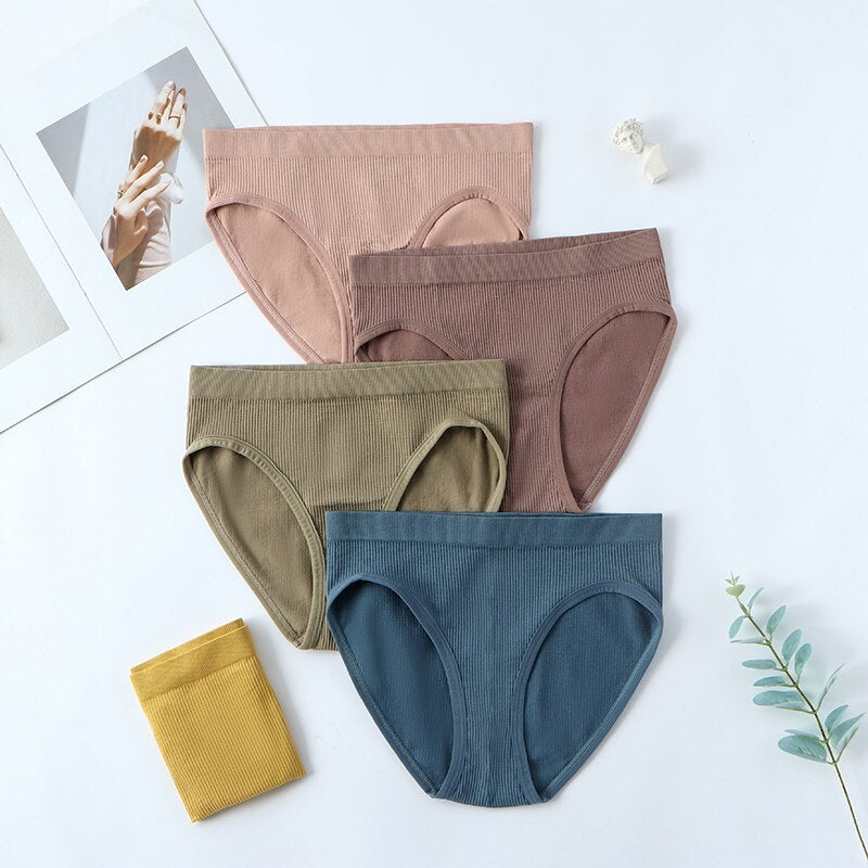 Women Panties Underwear Solid Briefs Female Underpants