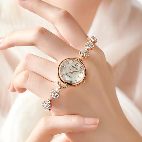 Heart Love pattern Women Watches Rose Gold Bracelet - Premium  from vistoi shop - Just $29.99! Shop now at vistoi shop
