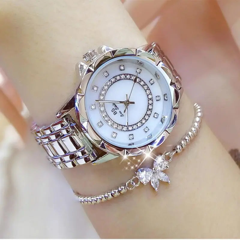 Diamond Women Watch Luxury Brand 2022 Rhinestone Elegant Ladies Watches Rose Gold Clock Wrist Watches for Women Relogio Feminino - Premium  from vistoi shop - Just $36.99! Shop now at vistoi shop