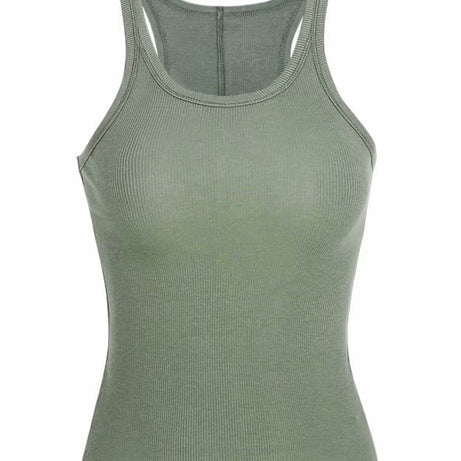 Solid Color Basic Ribbed Knitted Tank Top Women Summer Vintage