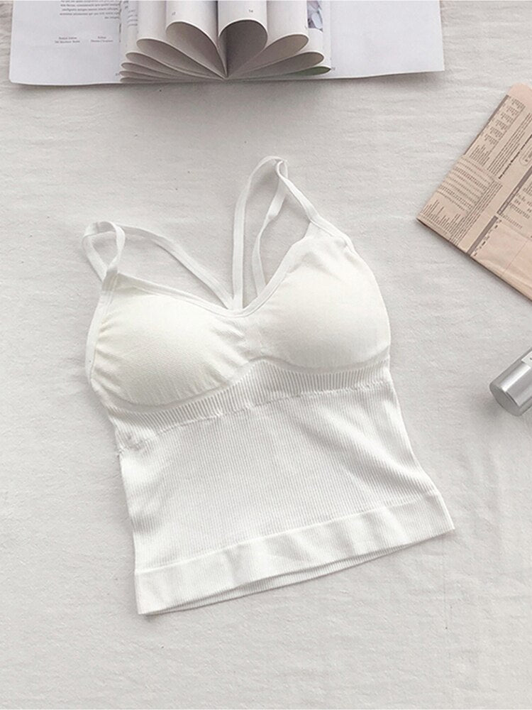 Women Cotton Underwear Push Up Bra Top Tank Up Fashion