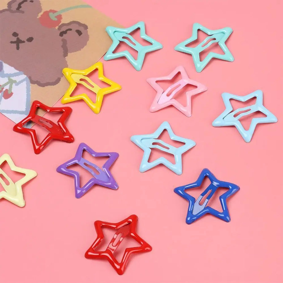 10Pcs Colorful Star Barrettes Hair Grip Head wear - Premium  from vistoi shop - Just $11.99! Shop now at vistoi shop