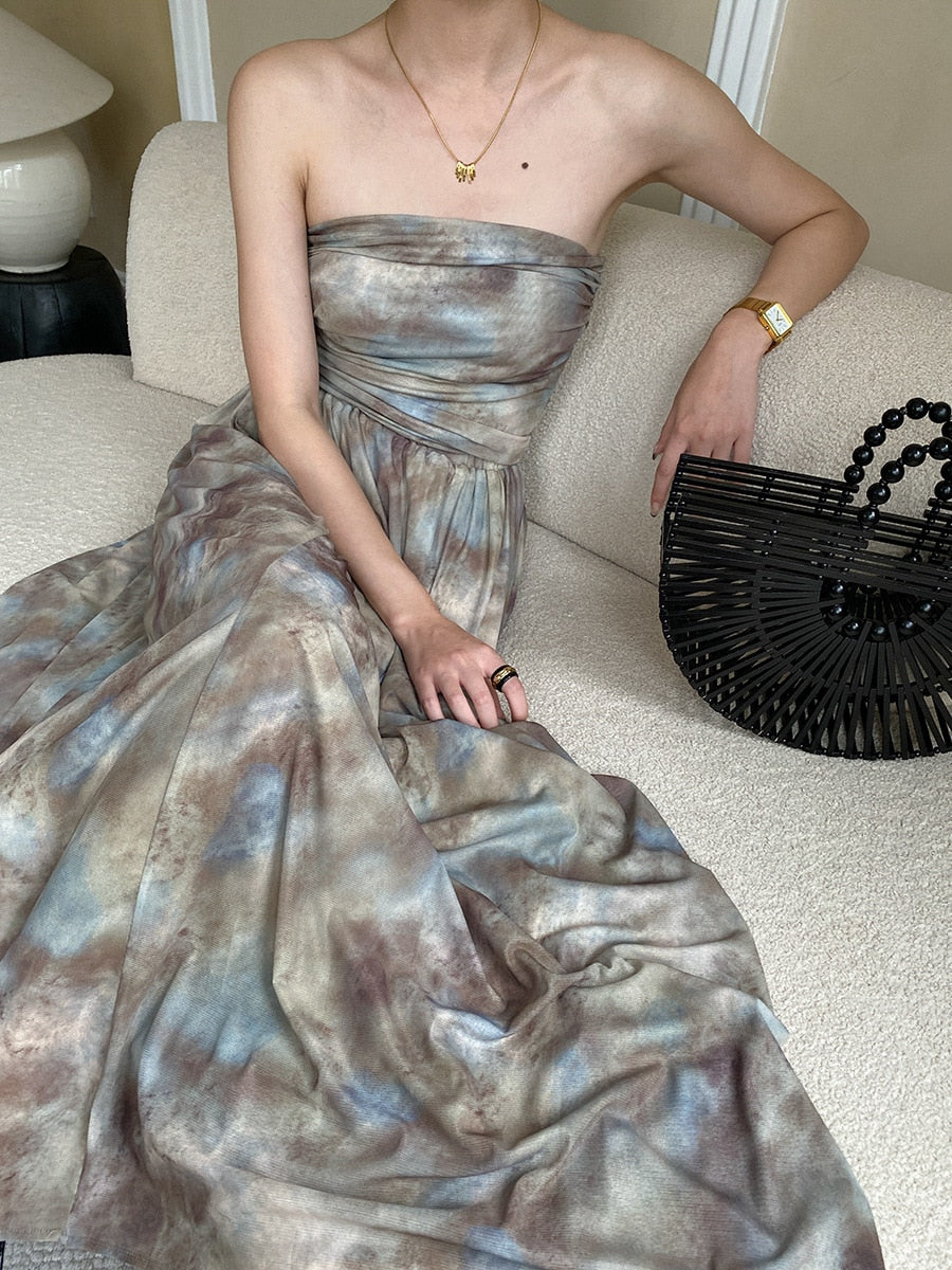 Women Strapless Elegant Clothes Tank Top With Long Skirt - Premium  from vistoi shop - Just $44.99! Shop now at vistoi shop