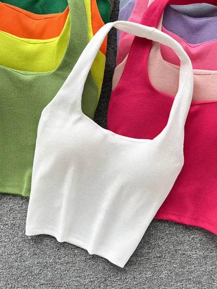 Off Shoulder Halter Camisole Summer Sleeveless Skinny 2023 Ladies Fashion - Premium  from vistoi shop - Just $24.99! Shop now at vistoi shop