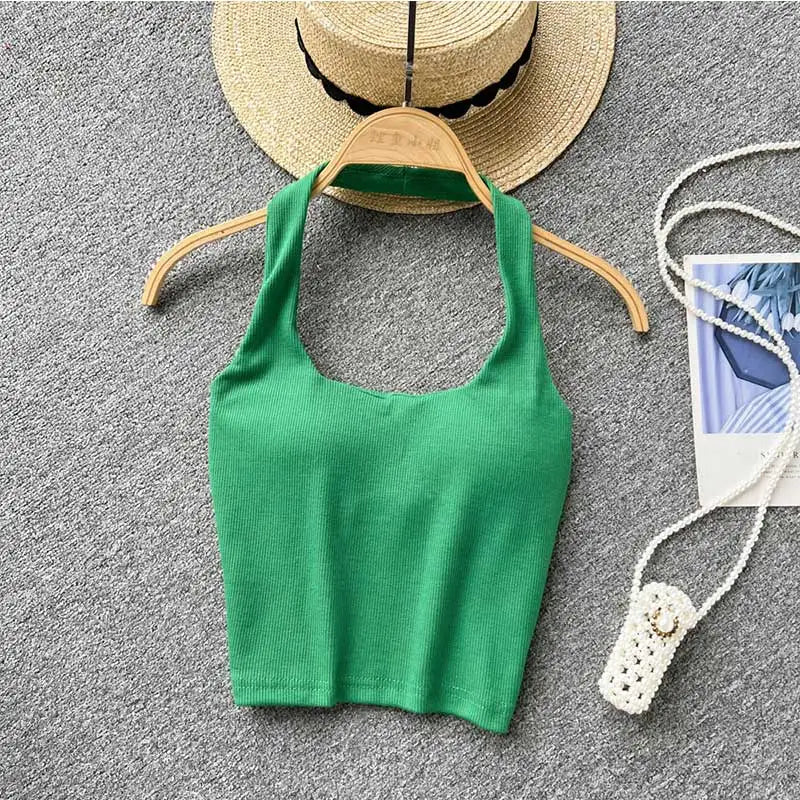 Off Shoulder Halter Camisole Summer Sleeveless Skinny 2023 Ladies Fashion - Premium  from vistoi shop - Just $24.99! Shop now at vistoi shop