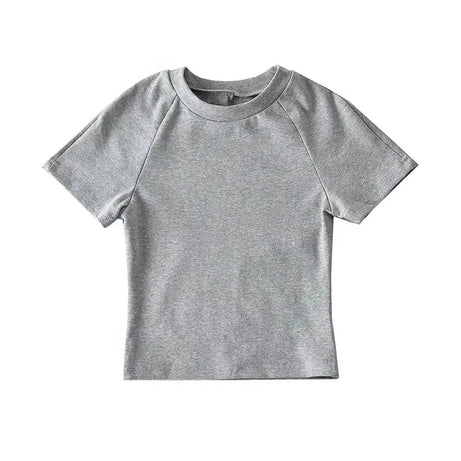 Off Back Raglan Sleeves Slim Fit Short Sleeve Open T-shirt - Premium  from vistoi shop - Just $19.99! Shop now at vistoi shop