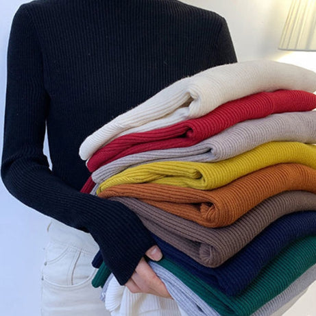 New Pullover Women Turtleneck Sweater Autumn Long 2023