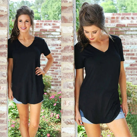 Women's T-shirt Summer Basic Long T Shirt Top Women - Premium  from vistoi shop - Just $19.99! Shop now at vistoi shop
