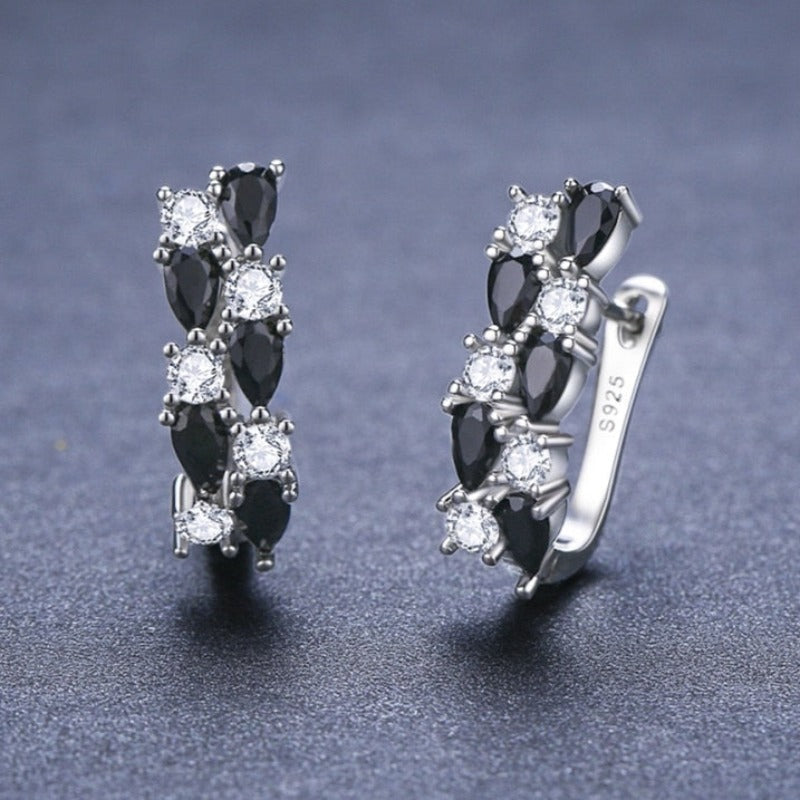Jewelry Black Stone Cute Stud Earrings for Women