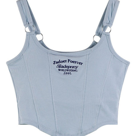 Women Letter Tank Tops With Bra Pad Casual Tops For Women