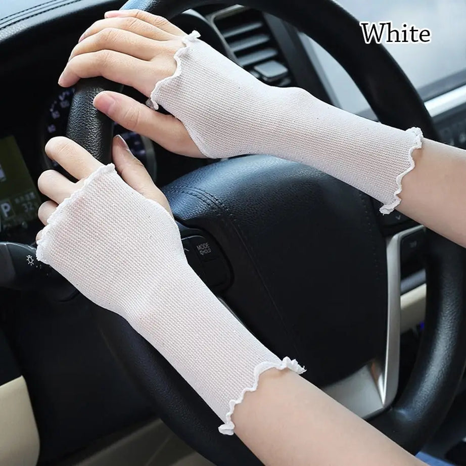 Women Mesh Ice Sleeve Long Half Finger Gloves Summer - Premium  from vistoi shop - Just $14.99! Shop now at vistoi shop