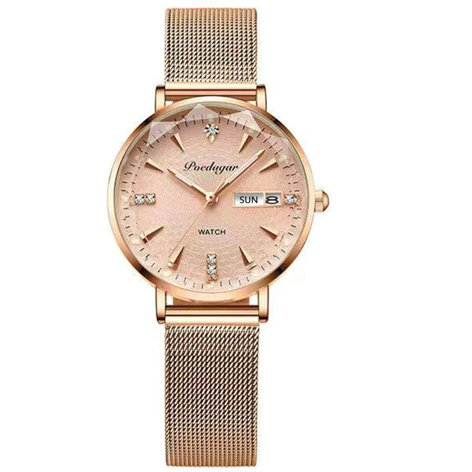 Watch Rose Gold Stainless Steel Mesh Quartz Simple - Premium  from vistoi shop - Just $34.99! Shop now at vistoi shop
