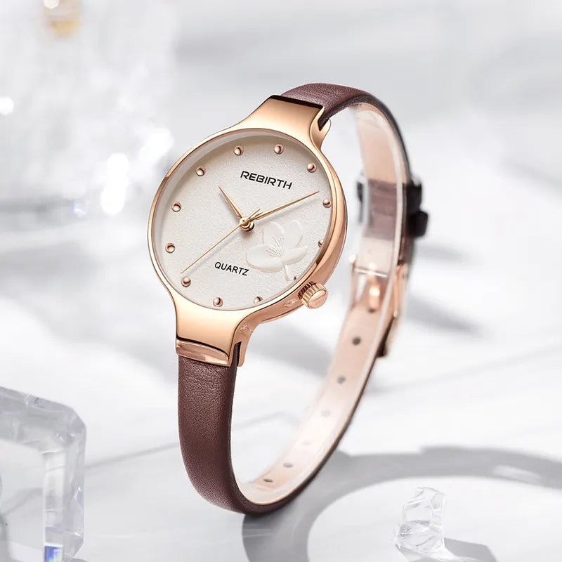 Leather Rose Gold Women Quartz Watches for Ladies - Premium  from vistoi shop - Just $23.99! Shop now at vistoi shop