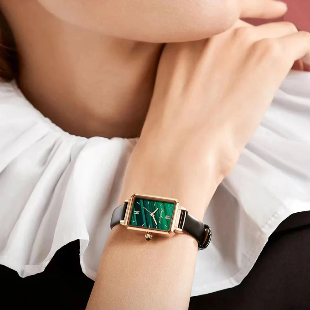 Women Watches Fashion Green Square Leather Quartz - Premium  from vistoi shop - Just $29.99! Shop now at vistoi shop