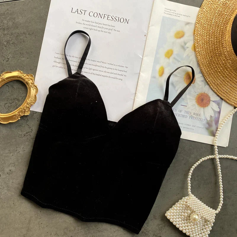 Backless Slim Tank Top Chic Print Shoulder Short Camis - Premium  from vistoi shop - Just $14.99! Shop now at vistoi shop