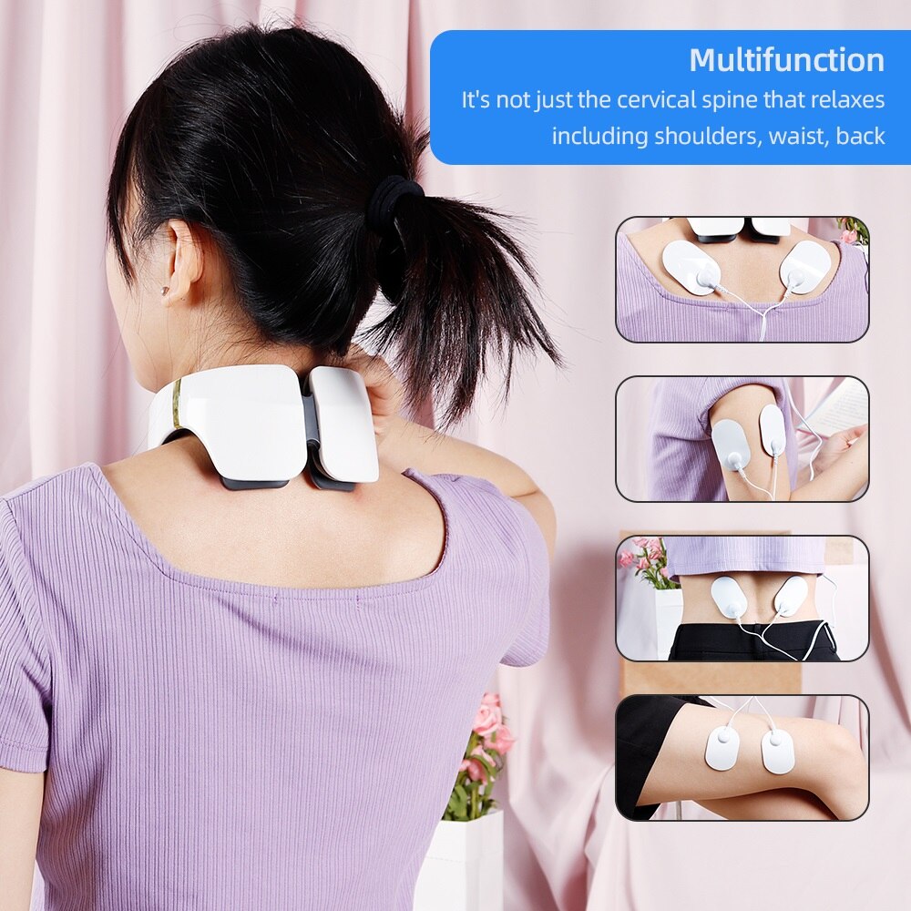 6 Heads Smart Pulse Neck Massage Heating Back Cervical 2023 - Premium  from vistoi shop - Just $29.99! Shop now at vistoi shop