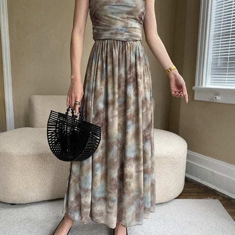 Women Strapless Elegant Clothes Tank Top With Long Skirt - Premium  from vistoi shop - Just $44.99! Shop now at vistoi shop