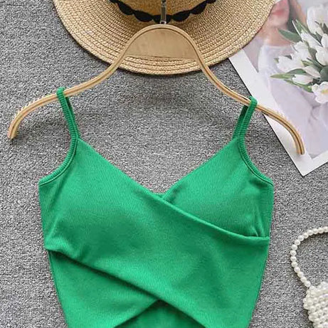  Irregular Casual Sport Camisole Women Strap Design Solid Fashion