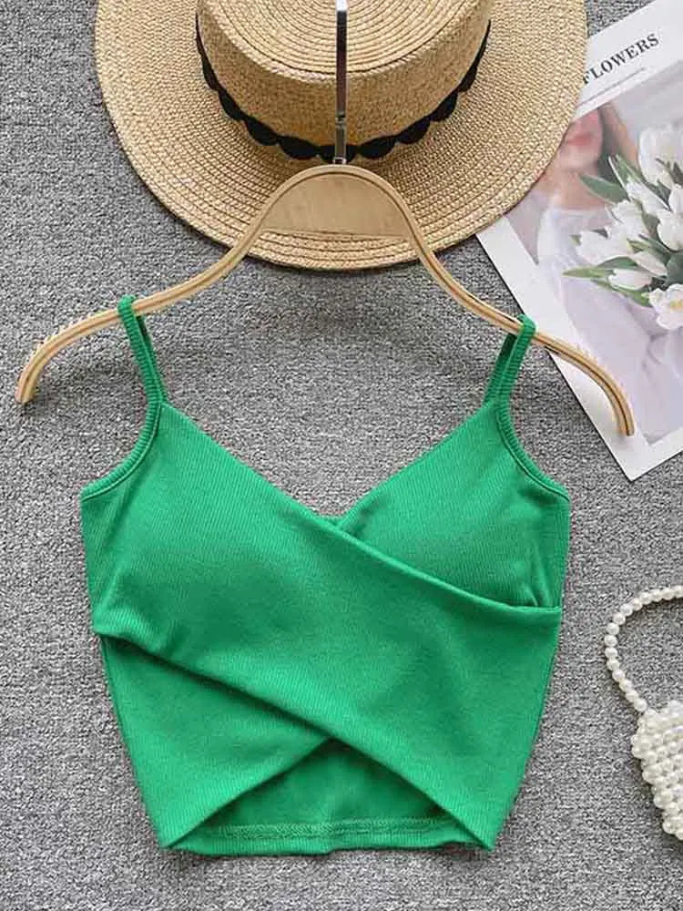  Irregular Casual Sport Camisole Women Strap Design Solid Fashion