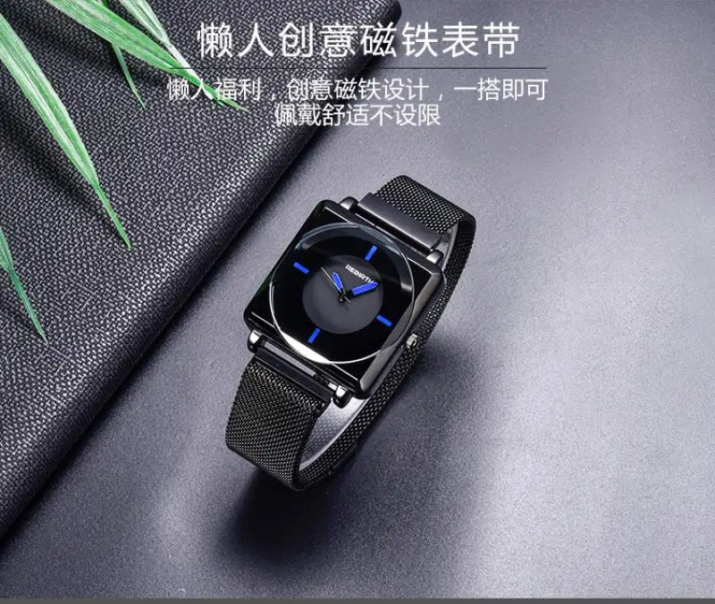 Dress Square Dial Women Watch Black Magnetic Buckle - Premium  from vistoi shop - Just $29.99! Shop now at vistoi shop