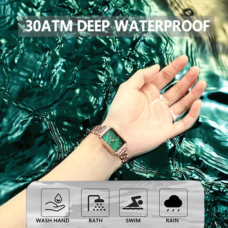 Women Watches Fashion Green Square Leather Quartz - Premium  from vistoi shop - Just $29.99! Shop now at vistoi shop