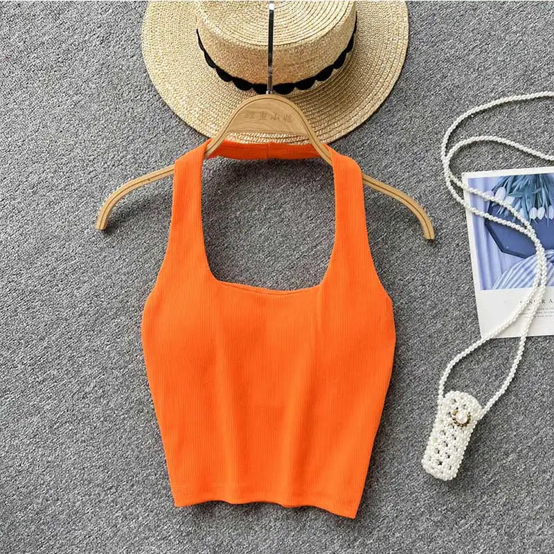Off Shoulder Halter Camisole Summer Sleeveless Skinny 2023 Ladies Fashion - Premium  from vistoi shop - Just $24.99! Shop now at vistoi shop