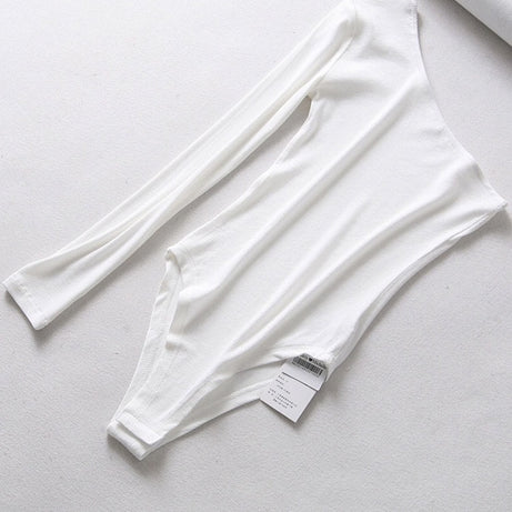 New fashion women strapless single sleeve bodysuit autumn ladies