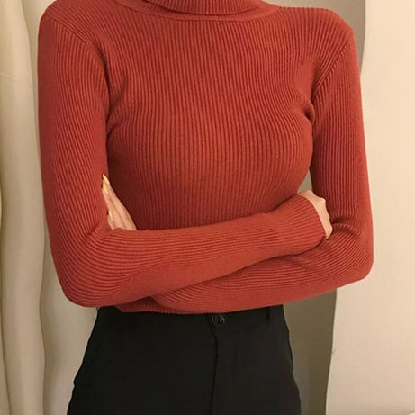 New Pullover Women Turtleneck Sweater Autumn Long 2023