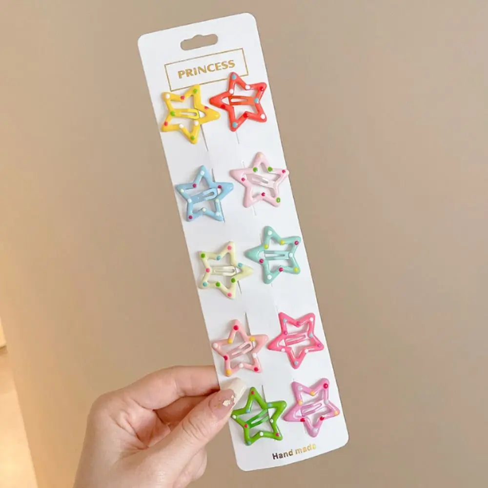 10Pcs Colorful Star Barrettes Hair Grip Head wear - Premium  from vistoi shop - Just $11.99! Shop now at vistoi shop