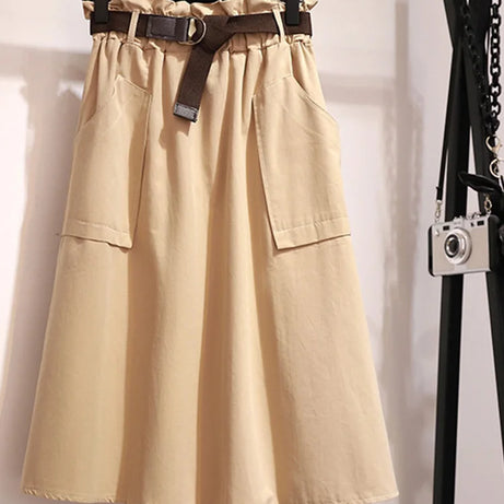 Midi Knee Length Summer Autumn Skirt Women Skirt - Premium  from vistoi shop - Just $29.99! Shop now at vistoi shop