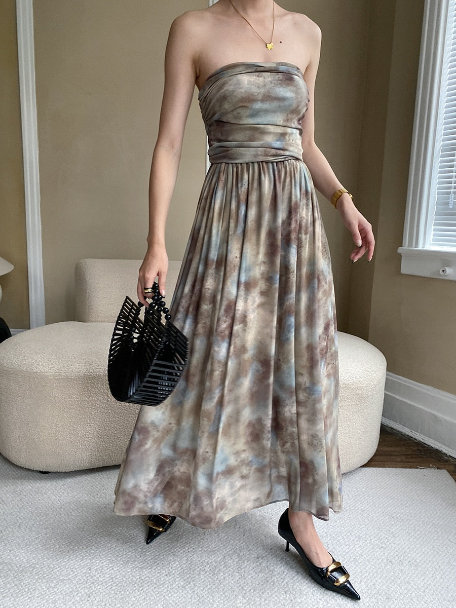 Women Strapless Elegant Clothes Tank Top With Long Skirt - Premium  from vistoi shop - Just $44.99! Shop now at vistoi shop