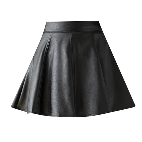 Pleated Skirt Autumn Women Solid Color Leather Winter Skirts - Premium  from vistoi shop - Just $32.75! Shop now at vistoi shop