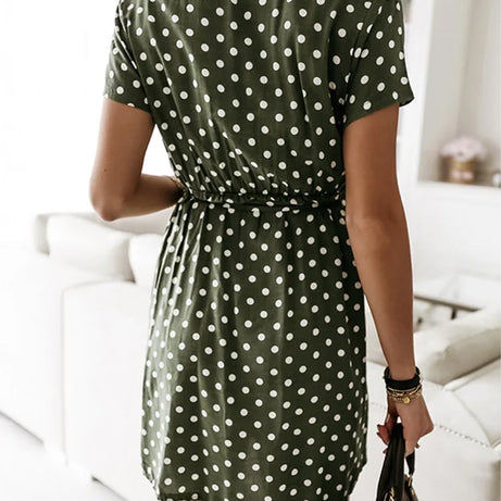 Women's Summer Fashion Mini Dress Short Sleeve V-Neck Ladies - Premium  from vistoi shop - Just $29.99! Shop now at vistoi shop