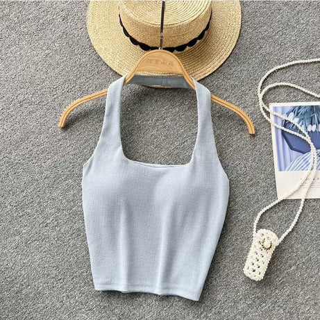 Off Shoulder Halter Camisole Summer Sleeveless Skinny 2023 Ladies Fashion - Premium  from vistoi shop - Just $24.99! Shop now at vistoi shop