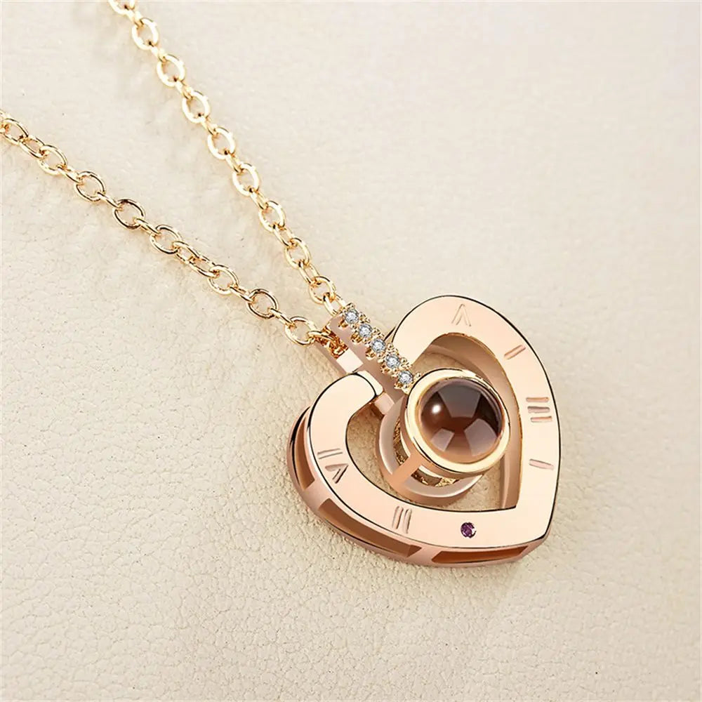 Valentine's Day Gift Photo Projection Necklace Simple Heart - Premium  from vistoi shop - Just $19.99! Shop now at vistoi shop