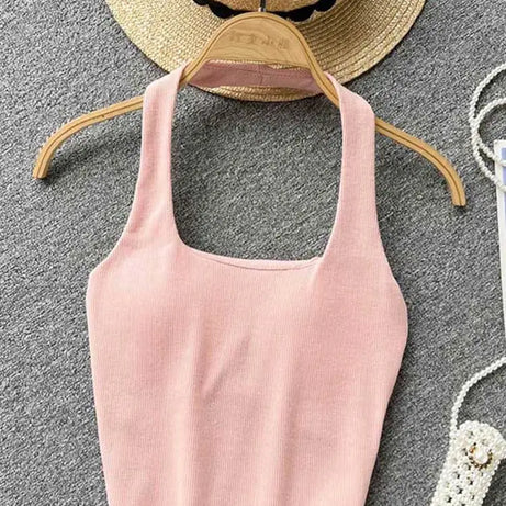 Off Shoulder Halter Camisole Summer Sleeveless Skinny 2023 Ladies Fashion - Premium  from vistoi shop - Just $24.99! Shop now at vistoi shop