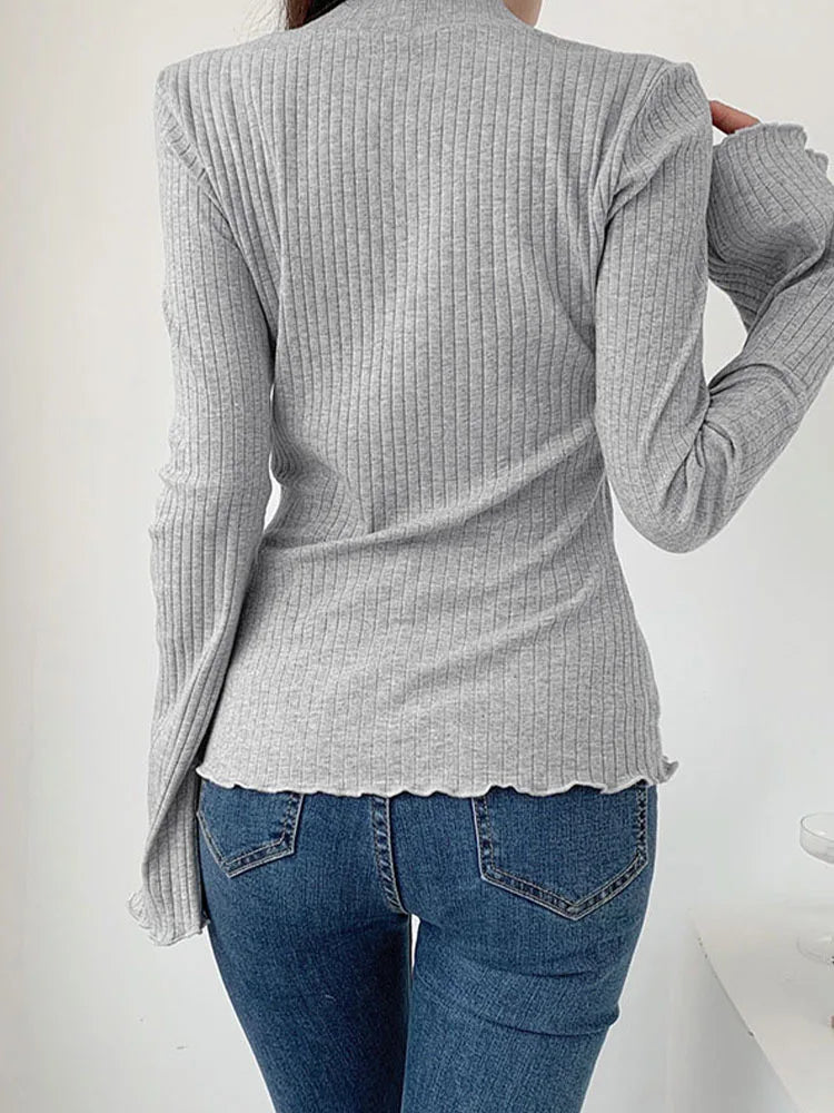 Two Piece T-shirt Flare Long Sleeve Tops Shirt - Premium  from vistoi shop - Just $27.99! Shop now at vistoi shop