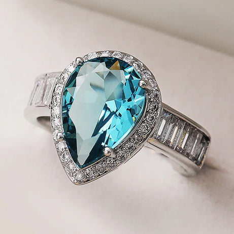 Fashion Sapphire Diamond Ring Wedding 925 Silver - Premium  from vistoi shop - Just $29.99! Shop now at vistoi shop