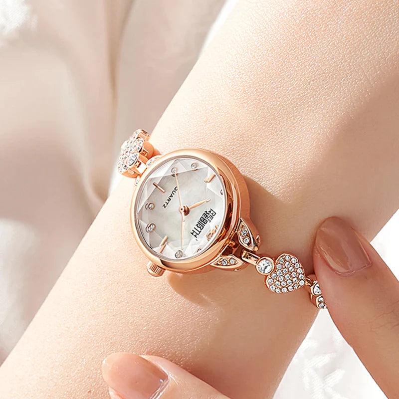 Rose Gold Watch Heart Love pattern Women Bracelet - Premium  from vistoi shop - Just $33.99! Shop now at vistoi shop