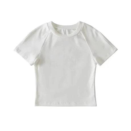 Off Back Raglan Sleeves Slim Fit Short Sleeve Open T-shirt - Premium  from vistoi shop - Just $19.99! Shop now at vistoi shop