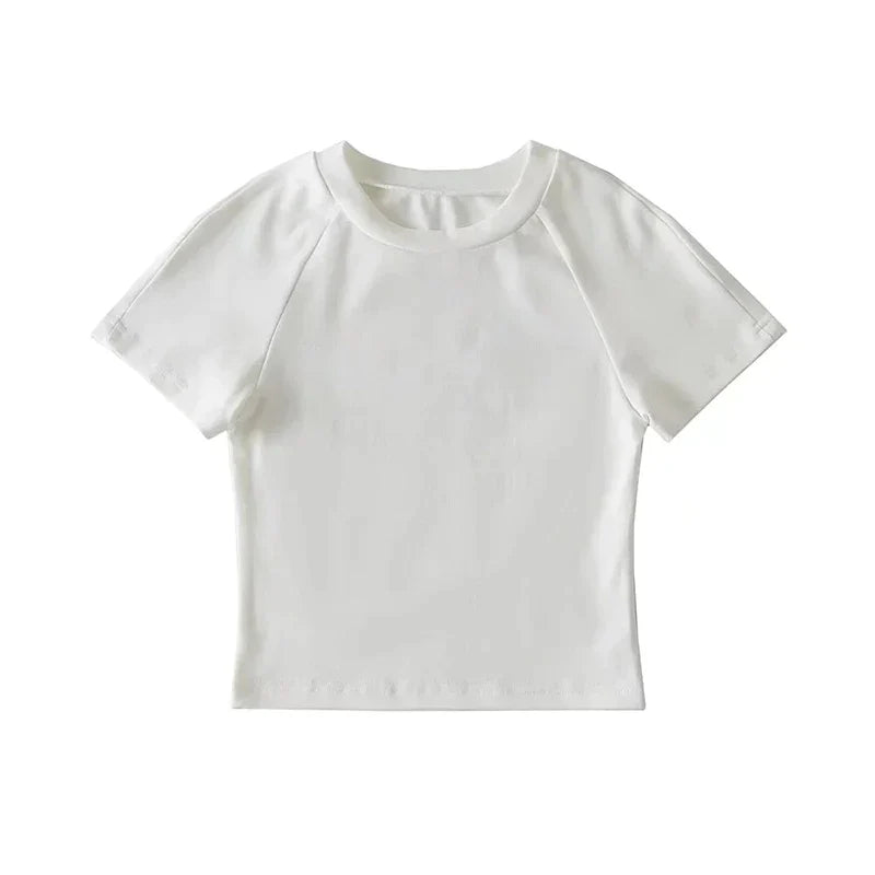 Off Back Raglan Sleeves Slim Fit Short Sleeve Open T-shirt - Premium  from vistoi shop - Just $19.99! Shop now at vistoi shop