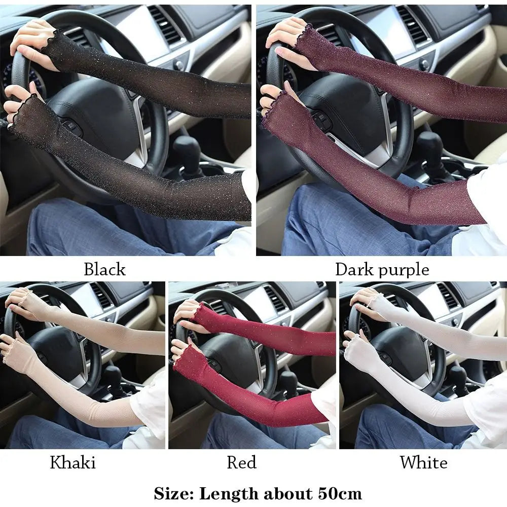 Women Mesh Ice Sleeve Long Half Finger Gloves Summer - Premium  from vistoi shop - Just $14.99! Shop now at vistoi shop