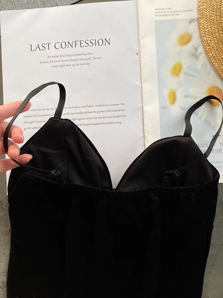 Backless Slim Tank Top Chic Print Shoulder Short Camis - Premium  from vistoi shop - Just $14.99! Shop now at vistoi shop